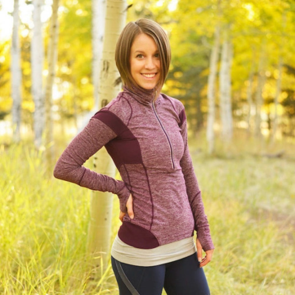 Lululemon Inspire 1/2 Zip Pullover in Static Plum Size 6